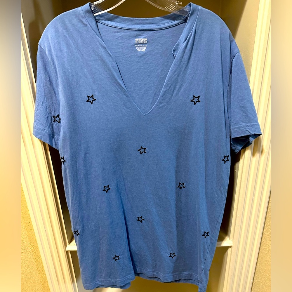 Victorias Secret Blue star v-neck tee